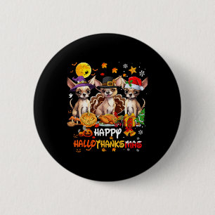Chihuahua Dog Happy Halloween Thanksgiving Merry C 6 Cm Round Badge