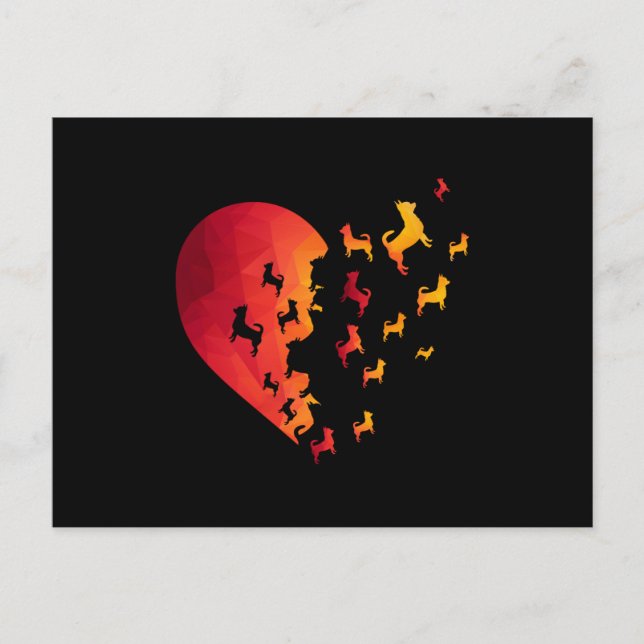 Chihuahua Dog Heart Shirt Funny Animal Graphic Tee Postcard (Front)