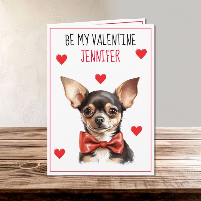 Chihuahua Dog I Woof You Valentine Card (Creator Uploaded)