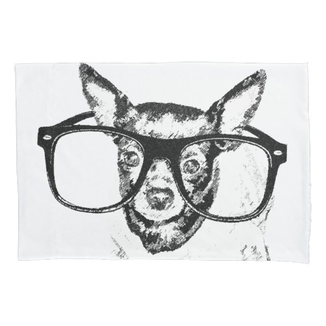 Chihuahua Dog Illustration Drawing Pillowcase (Front)
