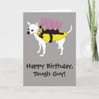 Chihuahua Dog in a Coyote Jacket Funny Birthday