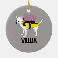 Chihuahua Dog in a Coyote Jacket Personalised