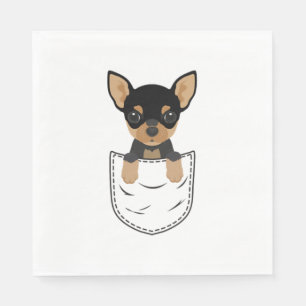 Chihuahua Dog in Pocket  Napkin