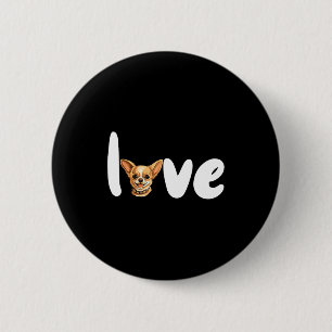 Chihuahua Dog Love For Valentine's Day  6 Cm Round Badge