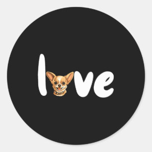 Chihuahua Dog Love For Valentine's Day  Classic Round Sticker