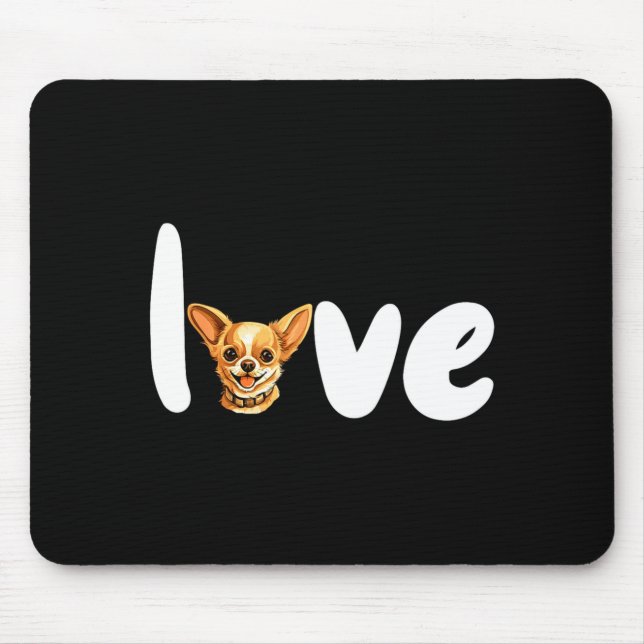 Chihuahua Dog Love For Valentines Day  Mouse Pad (Front)
