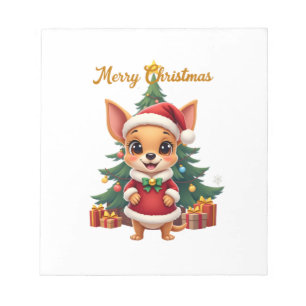 Chihuahua Dog Merry Christmas Notepad
