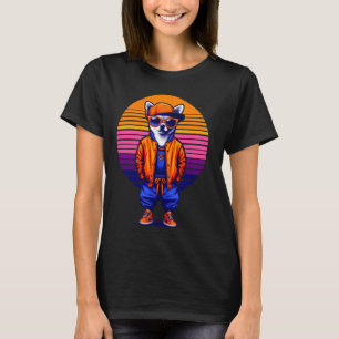 Chihuahua Dog Modern Urban Style Sunset Retro Grap T-Shirt