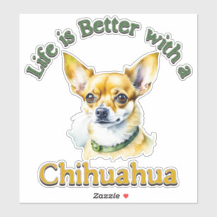 Chihuahua dog mom, dog dad gift, car decal sticker