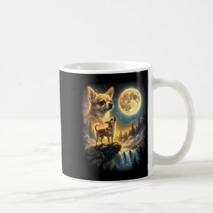 Chihuahua dog moonlit night art chihuahua howling coffee mug