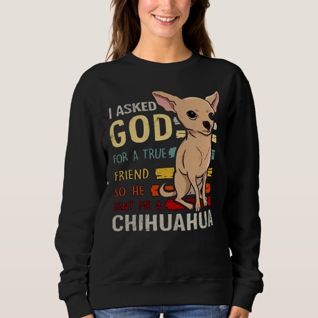 Chihuahua Dog   Mum Dad Cute Funny Sweatshirt (Front)