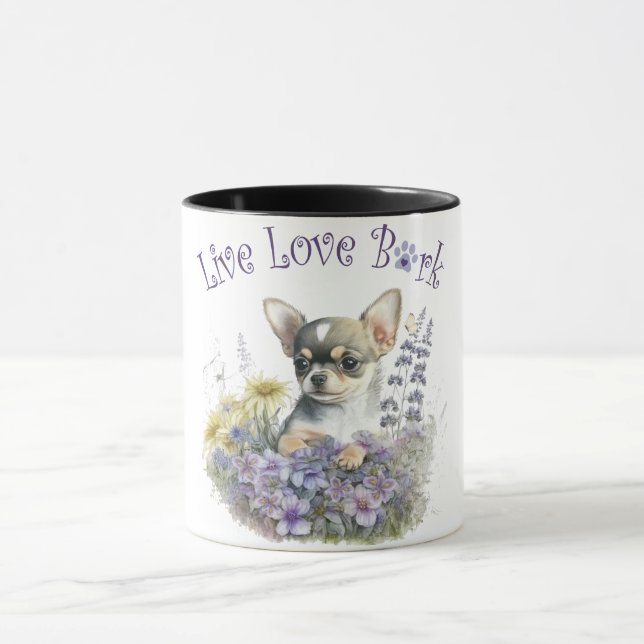 Chihuahua Dog Mum Floral Mug (Center)