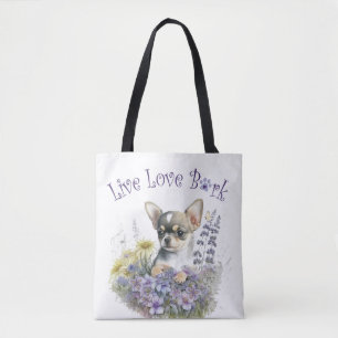 Chihuahua Dog Mum Floral Tote Bag