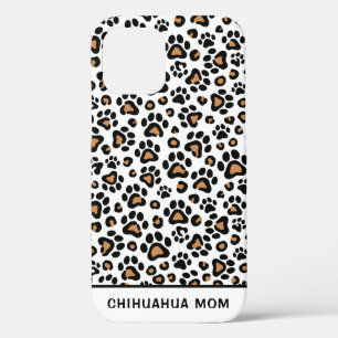 Chihuahua Dog Mum with Leopard Paw Print iPhone 12 Case