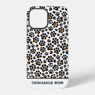 Chihuahua Dog Mum with Leopard Paw Print iPhone 12 Case
