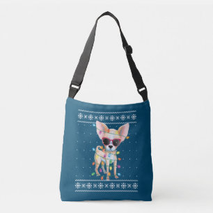Chihuahua Dog Mum Women Christmas Ugly Sweater Crossbody Bag