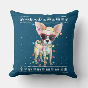 Chihuahua Dog Mum Women Christmas Ugly Sweater Cushion