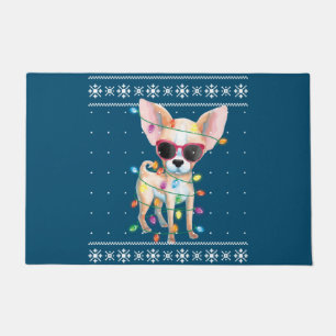 Chihuahua Dog Mum Women Christmas Ugly Sweater Doormat
