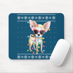 Chihuahua Dog Mum Women Christmas Ugly Sweater Mouse Pad
