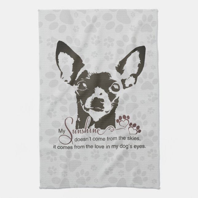 Chihuahua Dog My Sunshine Grey Towel (Vertical)