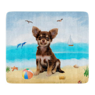 Chihuahua Dog on Beach Cutting Board