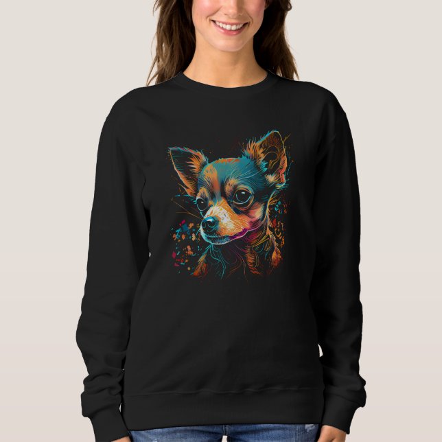 Chihuahua Dog Owner Chihuahuas Graffiti Style Grap Sweatshirt (Front)