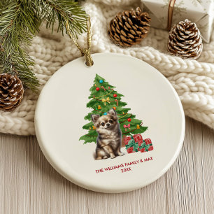 Chihuahua Dog Personalised Christmas Ceramic Ornament