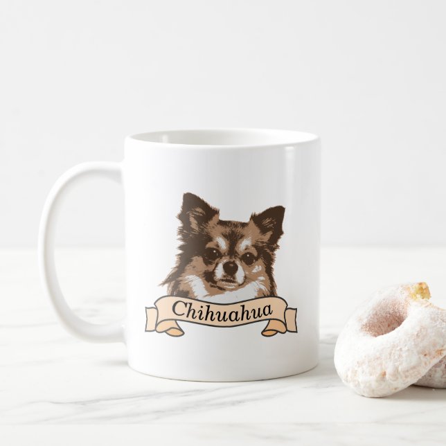 Chihuahua Dog Personalised Coffee Mug (With Donut)