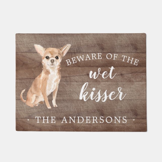 Chihuahua Dog Personalised Door Mat (Front)
