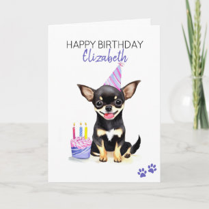Chihuahua Dog Personalised Happy Birthday  Card