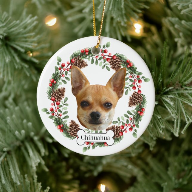 Chihuahua dog Personalised Pet Ornament (Tree)