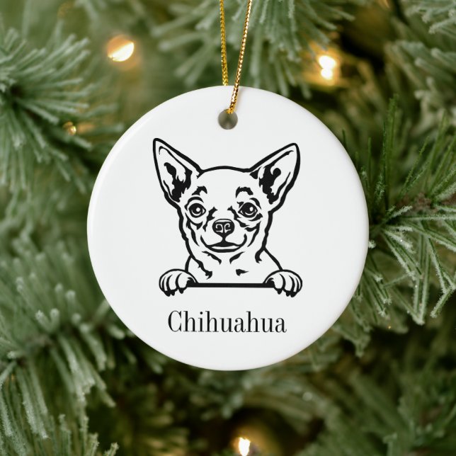 Chihuahua dog Personalised Pet Ornament, Custom Do Ceramic Ornament (Tree)