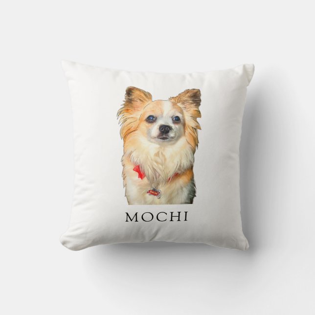 Chihuahua Dog Personalised  Throw Pillow (Front)