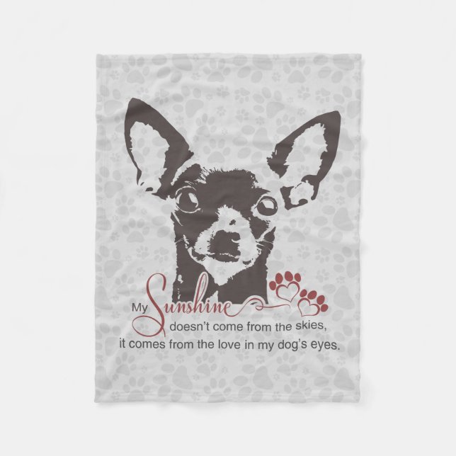 Chihuahua Dog Poem Fleece Blanket (Front)