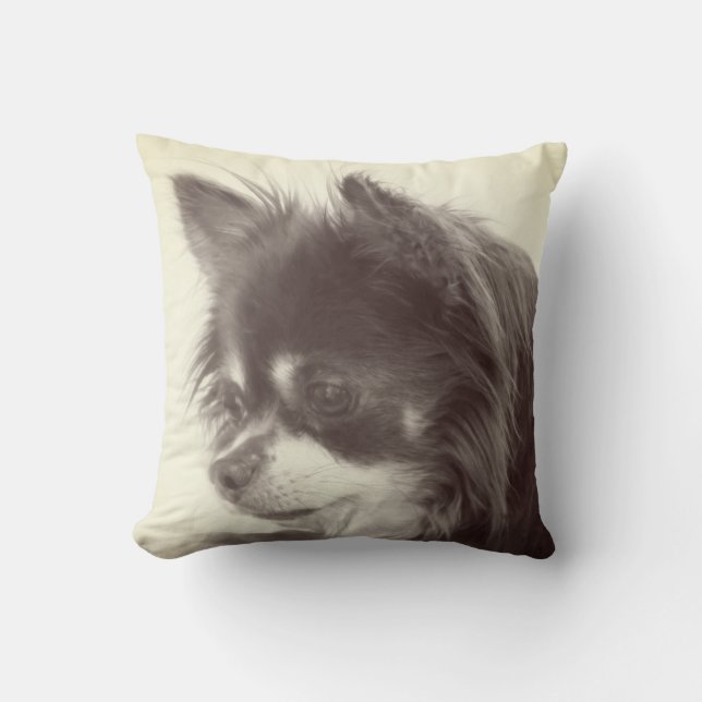 Chihuahua Dog Portrait Cushion (Front)