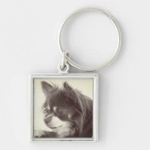Chihuahua Dog Portrait Key Ring
