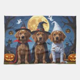 Chihuahua Dog Pumpkin Halloween Funny Tea Towel
