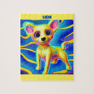 CHIHUAHUA DOG PUZZLE WITH PERSONALIZED NAME.