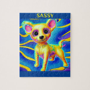 CHIHUAHUA DOG PUZZLE WITH PERSONALIZED NAME.