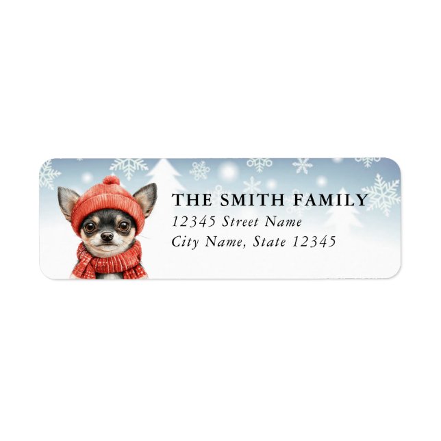 Chihuahua Dog Return Address Labels (Front)