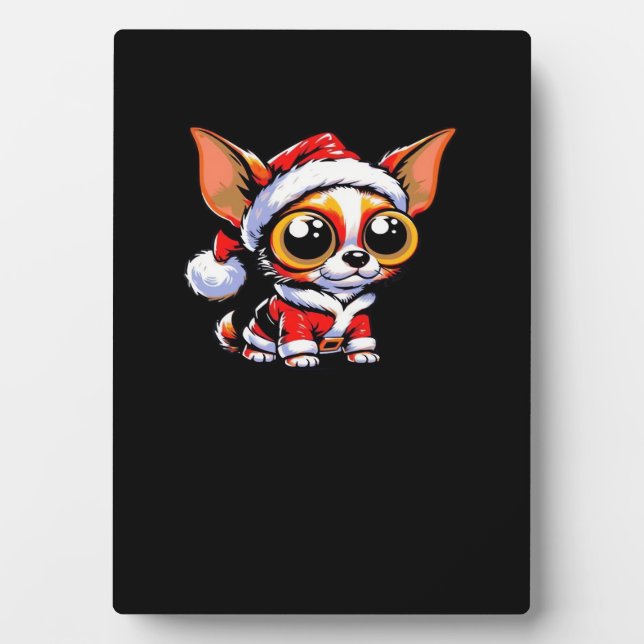 Chihuahua Dog Santa Classic T-Shirt Plaque (Front)