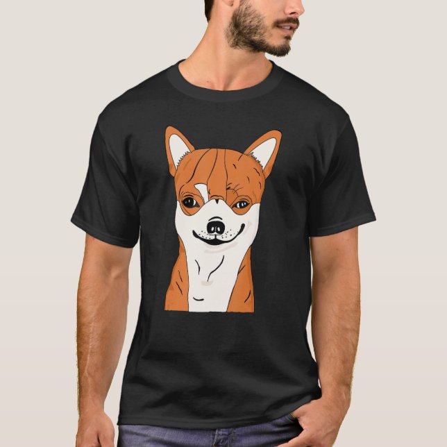 Chihuahua Dog Shirt Funny Chihuahua Smiling Face (Front)