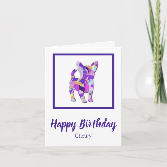 Chihuahua Dog Silhouette Cute PPY&B Birthday Card (Front)