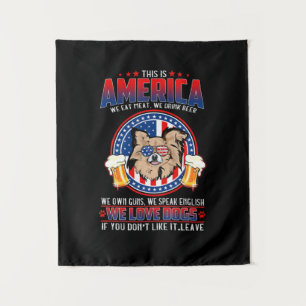 Chihuahua Dog This America 4Th Of July Tapestry