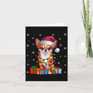 Chihuahua Dog Ugly Xmas Lights Santa Chihuahua Dog Card
