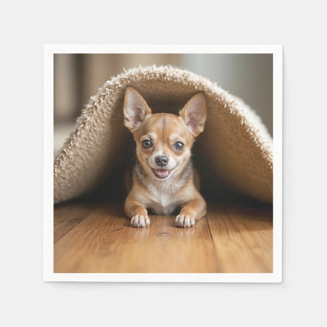 Chihuahua Dog Under a Rug Napkin (Front)