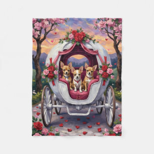 Chihuahua Dog Valentine's Day Fleece Blanket