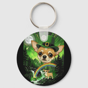 Chihuahua dog vintage howling to the moon st key ring