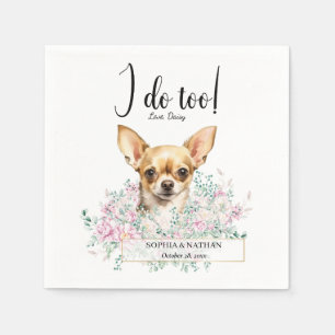 Chihuahua Dog Wedding Cocktail Napkins