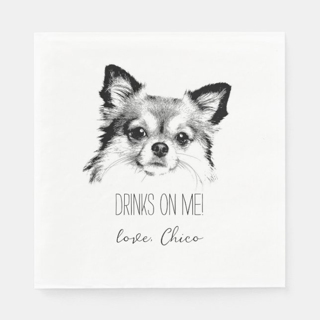 Chihuahua Dog Wedding Napkin Paper Napkin (Front)
